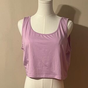 Scoop Neck Lilac Crop Tank Top